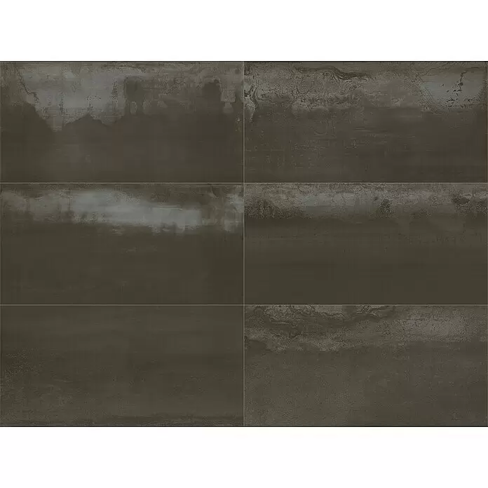 Oxyd Bodenfliese - 60 cm x 120 cm x 9 mm, Schwarz, Schimmernd, Rektifiziert - Detailaufnahme