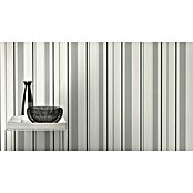 Rasch Rock'n Rolle Vliestapete Stripes (Weiß/Grau/Schwarz, Streifen, 10,05 x 0,53 m)