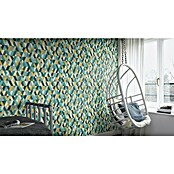 Rasch BARBARA Home Collection II Vliestapete (Türkis/Gelb/Grün, Grafisch, 10,05 x 0,53 m)