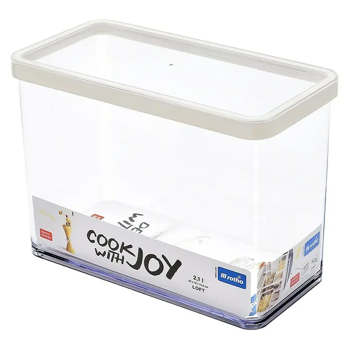Rotho Vorratsdose Loft - L x B x H: 20 x 10 x 14,2 cm, Kunststoff, Transparent - Ein rechteckiger, transparenter Rotho LOFT Vorratsbehälter mit Deckel, ideal für die Aufbewahrung von Lebensmitteln und anderen Artikeln.