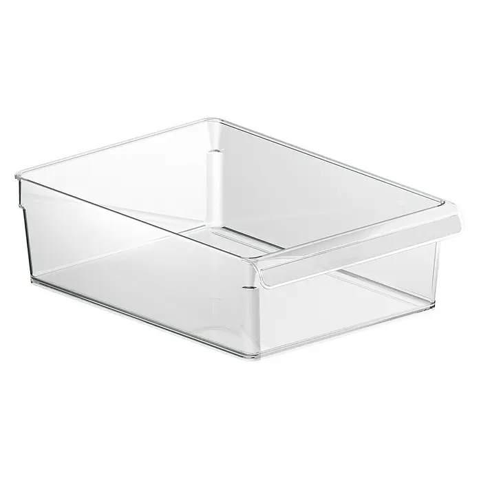 Rotho Aufbewahrungsbox Loft - L x B x H: 31 x 22 x 9 cm, Kunststoff, Transparent - Transparente Aufbewahrungsbox aus Kunststoff. Ideal für die Organisation im Haushalt, mit praktischem Griff für einfache Handhabung.