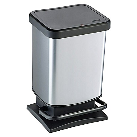 Rotho Treteimer Paso (20 l, Kunststoff, Silber Metall)