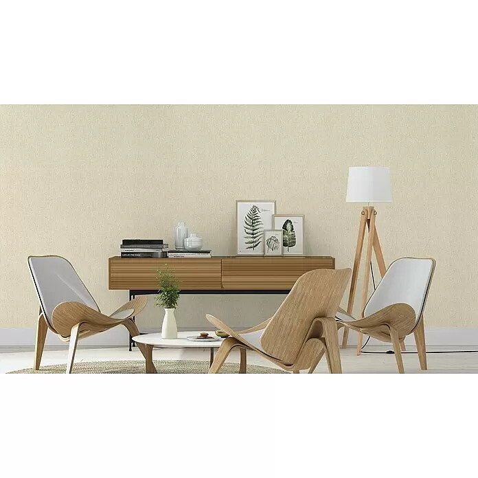 Rasch Poetry II Vliestapete Rusty - Beige, Uni, 10,05 x 0,53 m - Stimmungsaufnahme