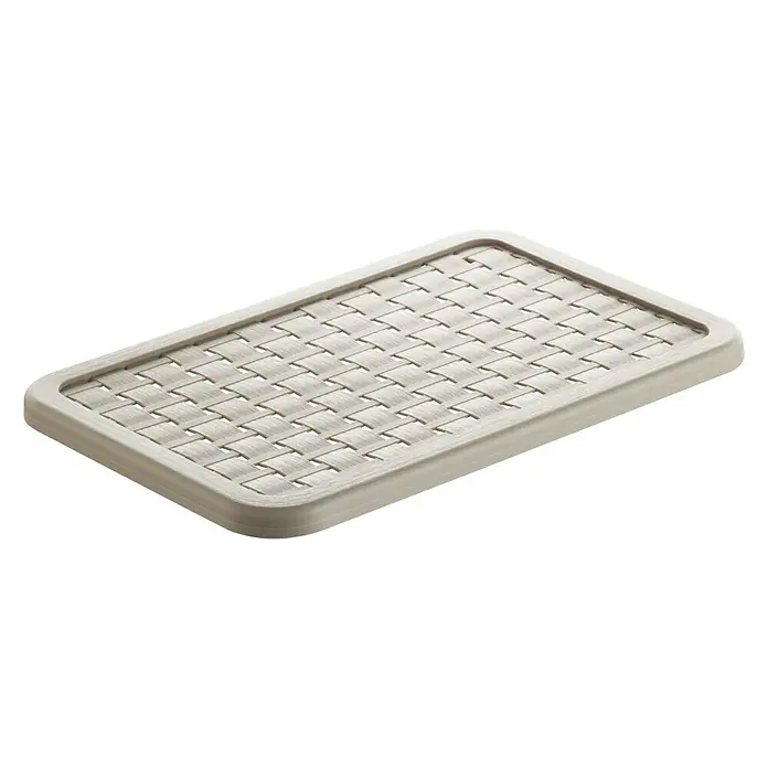 Rotho Deckel Country - Passend für: Rotho Korb Country A5, Kunststoff, Cappuccino - Rechteckige, geflochtene Seifenablage aus hellgrauem Kunststoff. Ideal für Bad und Küche, um Seife stilvoll und sauber aufzubewahren.