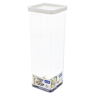 Rotho Recipiente de almacenaje Loft (L x An x Al: 10 x 10 x 28,5 cm, Plástico, Blanco/Transparente)