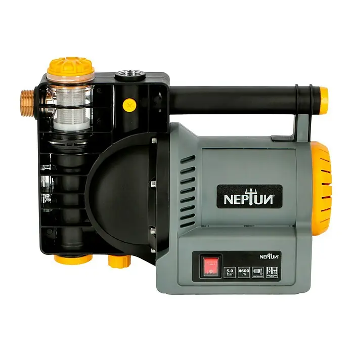 Neptun Gartenpumpe NGP-E 120 - 1.200 W, Max. Fördermenge: 4.600 l/h - Das Bild zeigt eine Hauswasserpumpe von Neptun, ideal zur automatischen Wasserversorgung im Haus und Garten.
