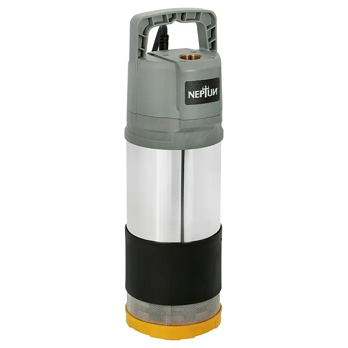 Neptun Drucktauchpumpe NTP-E 110 AUTOMATIC - 1.100 W, Max. Fördermenge: 6.000 l/h - Abbildung einer Neptun-Schmutzwasserpumpe. Ideal zum Abpumpen von Schmutzwasser aus Teichen, Kellern und Baugruben, mit einer Fördermenge von bis zu 18.000 l/h.