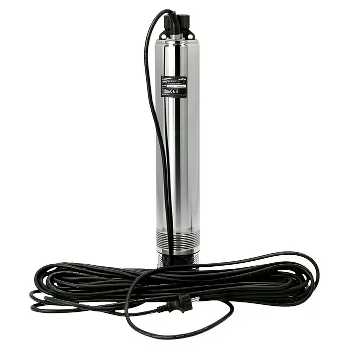 Neptun Tiefbrunnenpumpe NTP-E 100 - 1.000 W, Max. Fördermenge: 6.500 l/h - Edelstahl-Tiefbrunnenpumpe mit Kabel, ideal für die Gartenbewässerung. Robuste Bauweise für zuverlässige Leistung.