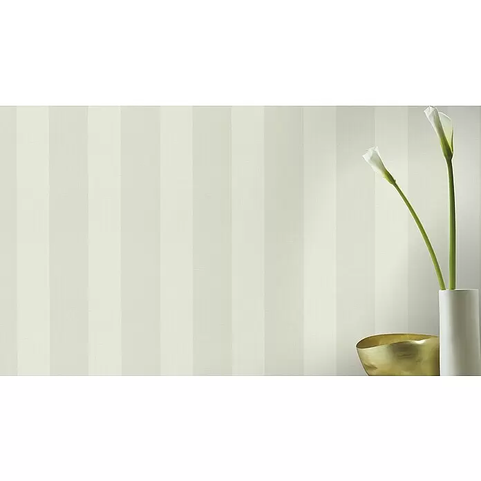 Rasch Tapetenwechsel Vliestapete Streifen - Creme, Streifen, 10,05 x 0,53 m - Stimmungsaufnahme
