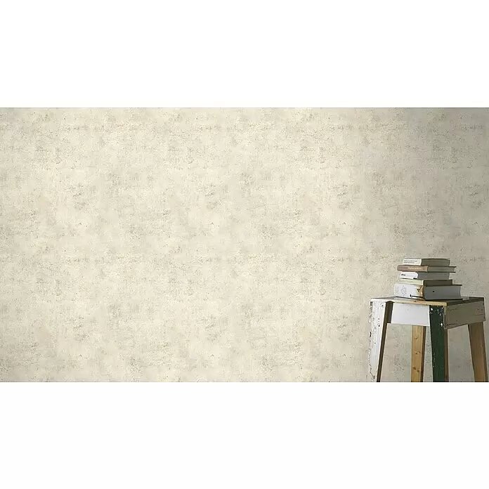 Rasch Vliestapete Beton - Creme, Betonoptik, 10,05 x 0,53 m - Hellbeige, strukturierte Wandverkleidung mit einem gebrauchten, abgenutzten Beton-Look.