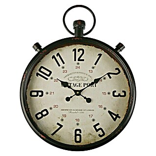 Reloj de pared Sherlock (Blanco/Marrón, Diámetro: 44 cm)