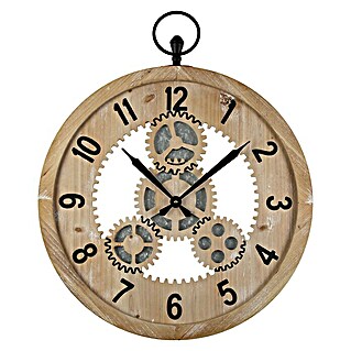 Reloj de pared Sherlock (Madera, Diámetro: 60 cm)