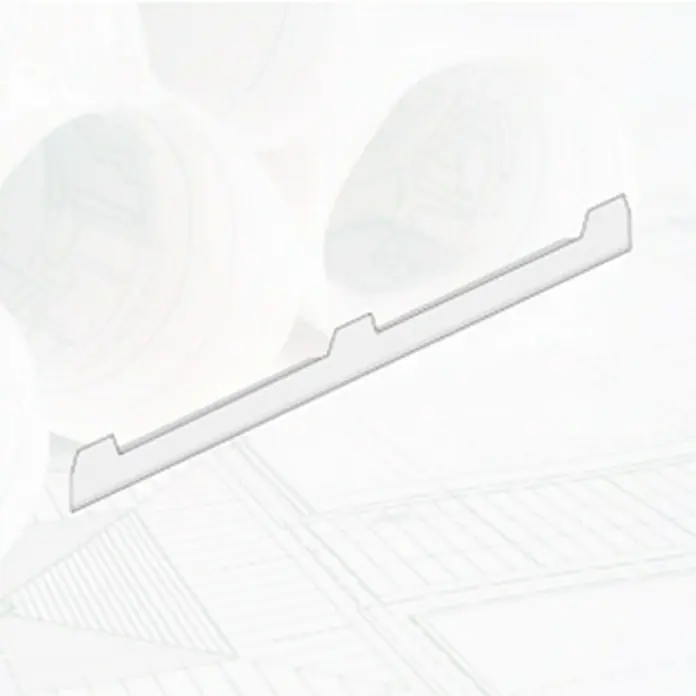 Tapa para placa Soditer - Blanco, Largo: 1,04 m - Primer plano de un perfil arquitectónico con líneas limpias y forma precisa, ideal para proyectos de diseño moderno. Un elemento de construcción.