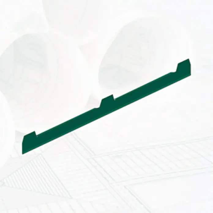 Tapa para placa Soditer - Verde, Largo: 1,04 m - Riel metálico verde delante de planos de construcción. El producto es un elemento de construcción moderno y duradero para diversas aplicaciones.