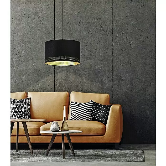 Eglo Esteperra Deckenleuchte rund - 40 W, Ø x H: 475 mm x 24 cm, Schwarz, Gold, Schwarz, E27 - Stimmungsaufnahme