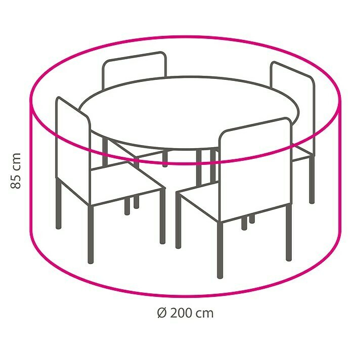 Outdoor Covers Beschermhoes voor zitgroepen (Polypropyleen, Ø x h: 200 x 85 cm) | BAUHAUS