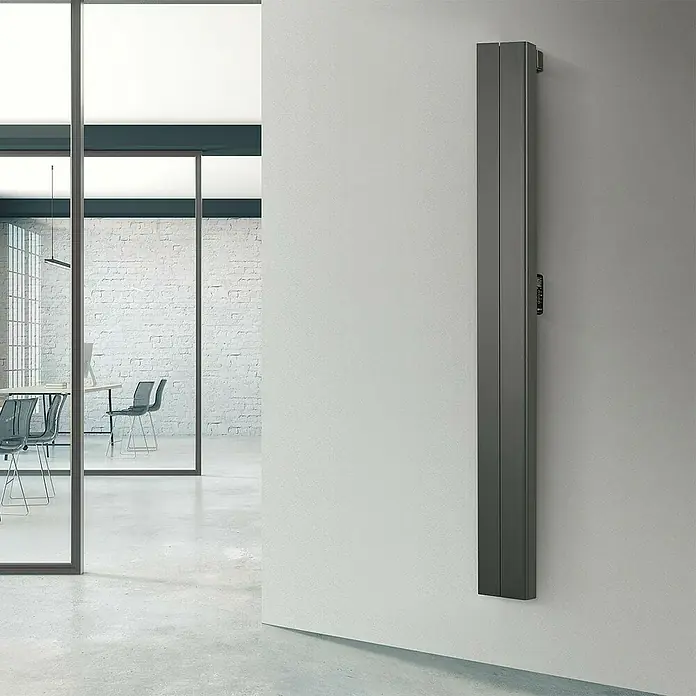 Rointe Radiador eléctrico digital Palaos - 1.000 W, Negro, 110 x 236 x 1.800 mm - Radiador vertical en gris, diseño elegante, montaje en pared para calefacción moderna. Ideal para interiores con estilo y rendimiento térmico eficiente.