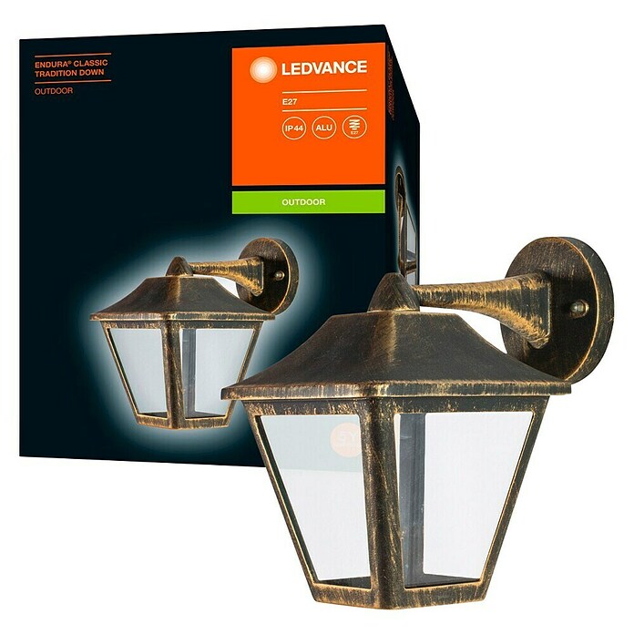 Osram Endura Classic Außenwandleuchte Tradition (Hängend, 23 x 17 x 23 cm, Schwarz, IP44) | BAUHAUS