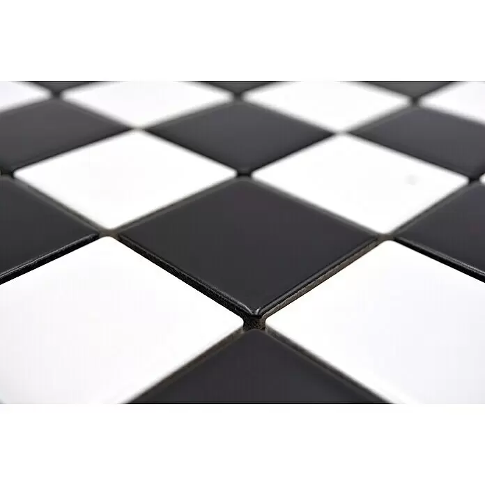 Mosaikfliese Quadrat CD 202 - 29,8 x 29,8 cm, Schwarz/Weiß, Matt - Detailaufnahme