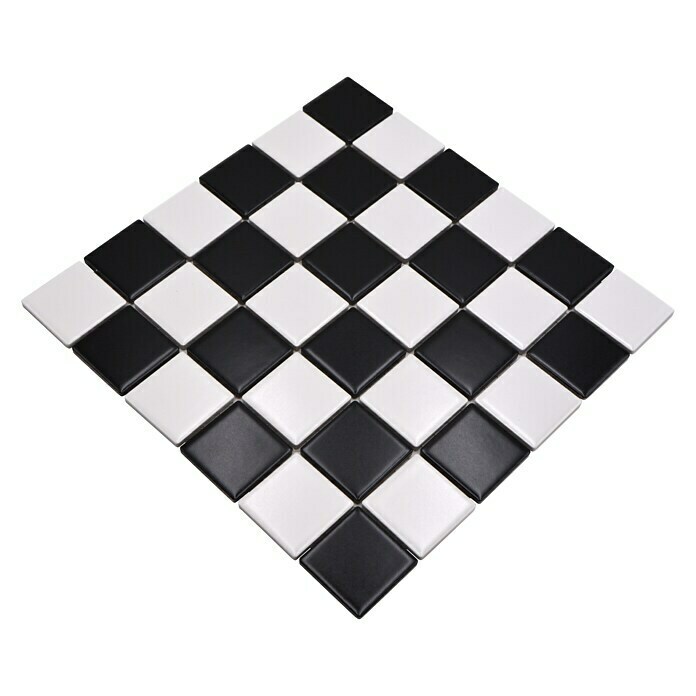 Mosaikfliese Quadrat CD 202 (29,8 x 29,8 cm, Schwarz/Weiß, Matt)