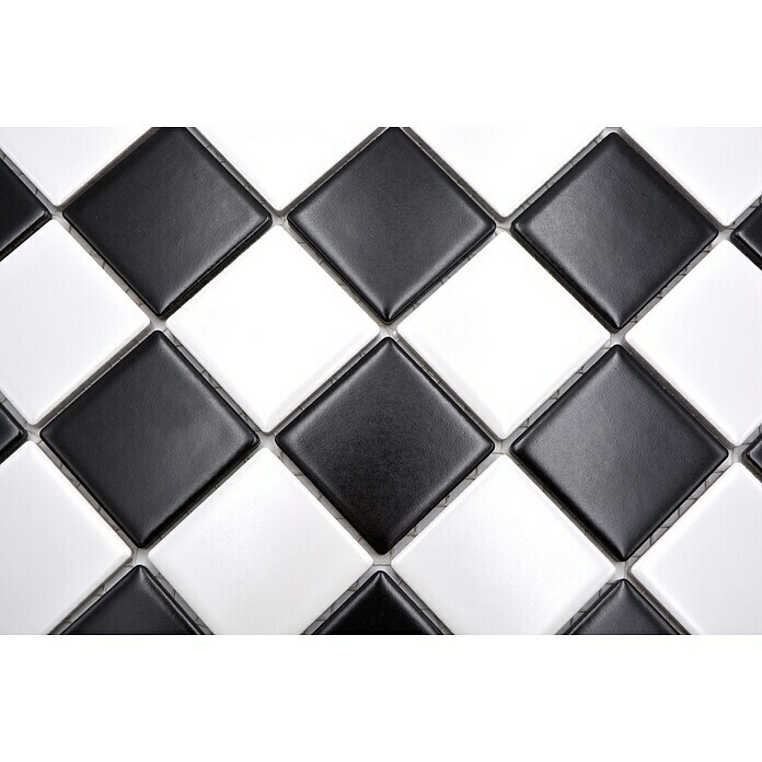 Mosaikfliese Quadrat CD 202 (29,8 x 29,8 cm, Schwarz/Weiß, Matt)