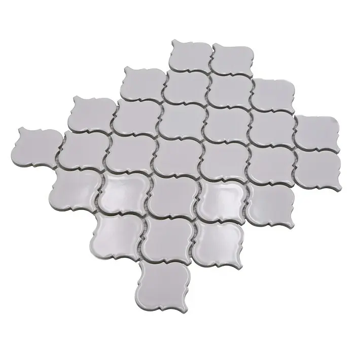 Mosaikfliese Florentiner Uni CLP 1WG - 29,3 x 24,5 cm, Weiß, Glänzend - Weisse Arabesque Fliesenmatte für den Innenbereich. Das glänzende Finish sorgt für einen edlen Touch in jedem Raum.