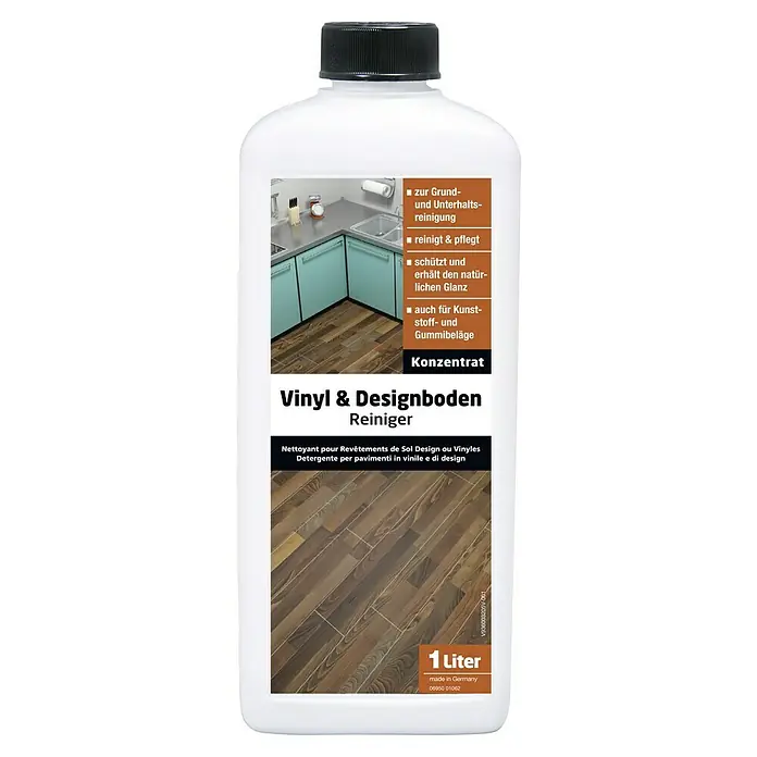 Wepos Reinigungsmittel Vinyl- & Designboden Reiniger - 1 l, Flasche - Bild einer Flasche Vinyl & Designboden Reiniger.
