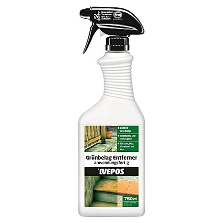 Wepos Grünbelag-Entferner Fertigmix (750 ml, Flasche mit Sprühkopf)