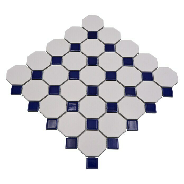 Mosaikfliese Octagon OCTA G464 (29,5 x 29,5 cm, Blau/Weiß, Matt)