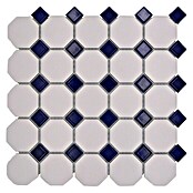 Mosaikfliese Octagon OCTA G464 (29,5 x 29,5 cm, Blau/Weiß, Matt)