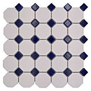 Mosaikfliese Octagon Octa G464 (29,5 x 29,5 cm, Blau/Weiß, Matt)
