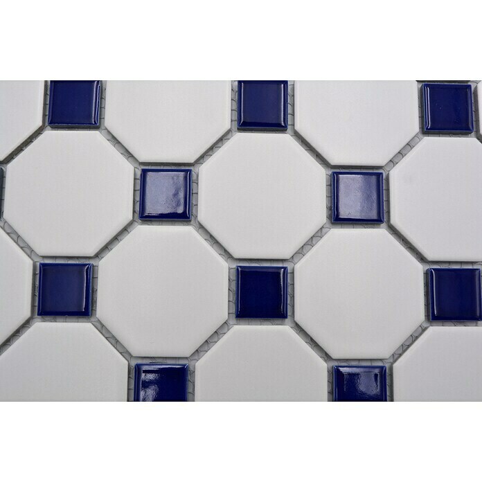 Mosaikfliese Octagon OCTA G464 (29,5 x 29,5 cm, Blau/Weiß, Matt)