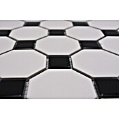 Mosaikfliese Octagon OCTA G468 (29,5 x 29,5 cm, Weiß/Schwarz, Matt)