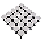 Mosaikfliese Octagon OCTA G468 (29,5 x 29,5 cm, Weiß/Schwarz, Matt)