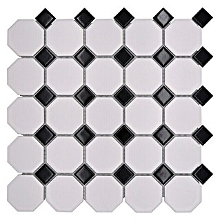 Mosaikfliese Octagon Octa G468 (29,5 x 29,5 cm, Weiß/Schwarz, Matt)