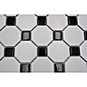 Mosaikfliese Octagon OCTA G468 (29,5 x 29,5 cm, Weiß/Schwarz, Matt)