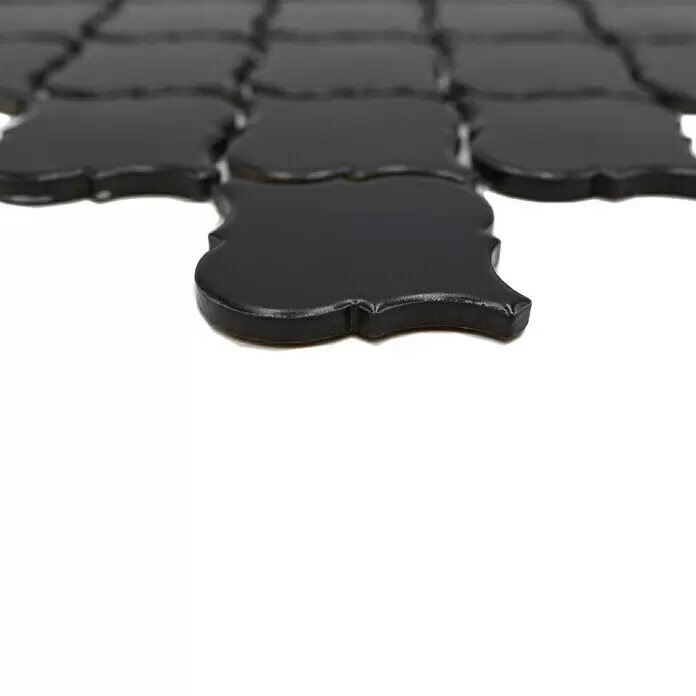 Mosaikfliese Florentiner Uni CLP 12BM - 29,3 x 24,5 cm, Schwarz, Matt - Detailaufnahme