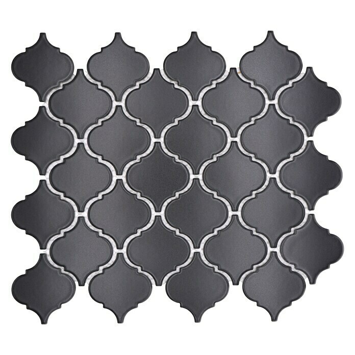 Mosaikfliese Florentiner Uni CLP 12BM (29,3 x 24,5 cm, Schwarz, Matt)