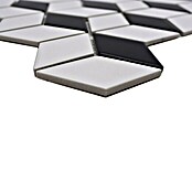 Mosaikfliese Würfel POV 09  (26,6 x 30,5 cm, Weiß/Schwarz, Matt)