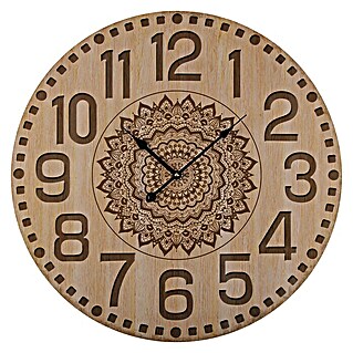 Reloj de pared Mandala (Madera, Diámetro: 58 cm)
