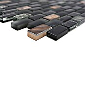 Mosaikfliese Brick Crystal Mix XCM B03S (30 x 28,5 cm, Schwarz/Beige, Glänzend)