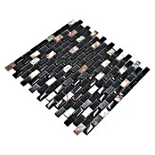 Mosaikfliese Brick Crystal Mix XCM B03S (30 x 28,5 cm, Schwarz/Beige, Glänzend)