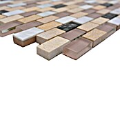 Mosaikfliese Brick Crystal Mix XCM B05S (30 x 28,5 cm, Beige/Braun/Weiß, Glänzend)