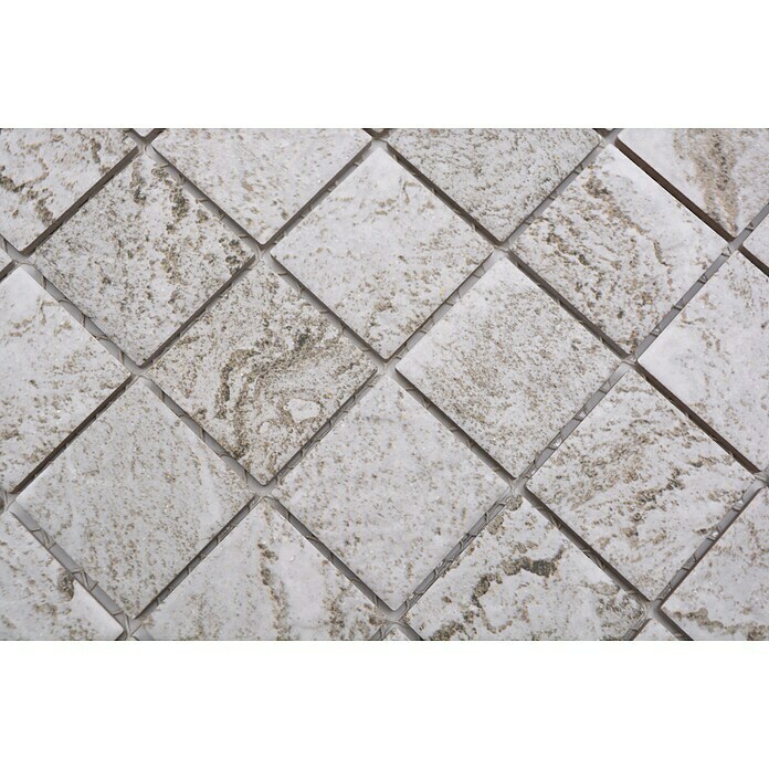 Mosaikfliese Quadrat HWA 4LG (29,8 x 29,8 cm, Hellgrau, Matt)