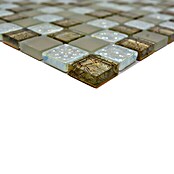 Mosaikfliese Quadrat Crystal Mix XCM 8LU80 (29,8 x 29,8 cm, Champagner, Glänzend)