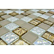 Mosaikfliese Quadrat Crystal Mix XCM 8LU80 (29,8 x 29,8 cm, Champagner, Glänzend)