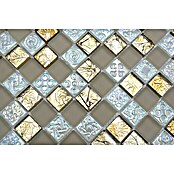 Mosaikfliese Quadrat Crystal Mix XCM 8LU80 (29,8 x 29,8 cm, Champagner, Glänzend)