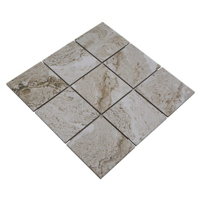 Mosaikfliese Quadrat HWA 9LG29,8 x 29,8 cm, Hellgrau, Matt Diagonal View