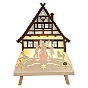 LED-Weihnachtsdekoleuchte Waldhaus (6 x 30 x 41 cm, Natur, Braun, Netzbetrieben, LED) | BAUHAUS