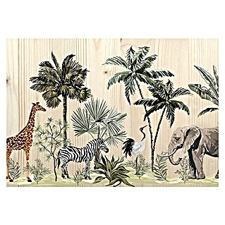 Armario de contadores madera Jungla (Animales, 50 x 35 cm, Multicolor)